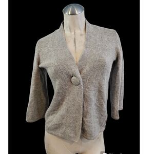 Tweeds Size XS Gray Cardigan Angora Rabbit Hair Wool